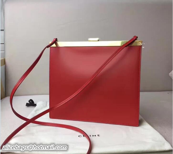 aaaaa Celine Mini Clasp In Natural Calfskin Crossbody Bag 72103 Red 2017