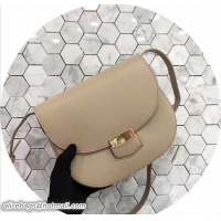 Original Cheap Celine Grained Calfskin Compact Trotteur Shoulder Bag 72108 Beige