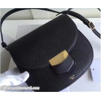 Unique Style Celine Grained Calfskin Small Trotteur Shoulder Bag 72110 Black