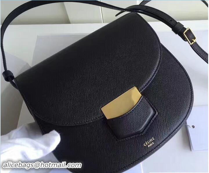 Unique Style Celine Grained Calfskin Small Trotteur Shoulder Bag 72110 Black