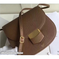 Famous Brand Celine Grained Calfskin Small Trotteur Shoulder Bag 72110 Coffee