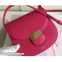 Pretty Style Celine Grained Calfskin Small Trotteur Shoulder Bag 72110 Fuchsia