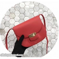 Popular Style Celine Grained Calfskin Small Trotteur Shoulder Bag 72110 Cerise