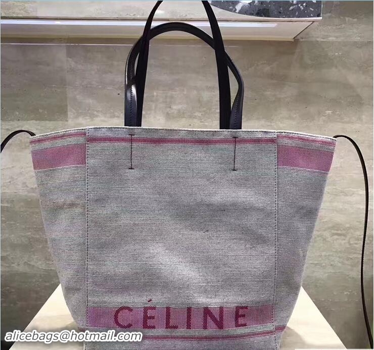 Sumptuous Celine Canvas Cabas Phantom Bag Pink Fall 72115