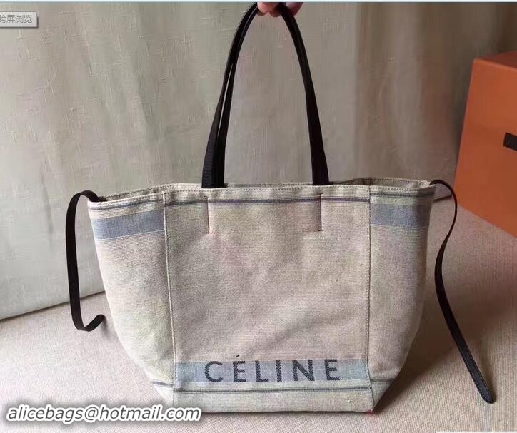 Shop Duplicate Celine Canvas Cabas Phantom Bag Blue Fall 72115