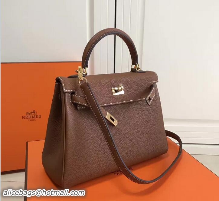 Discount Hermes Kelly 25cm In Original Calfskin Leather Bag 72201 Khaki