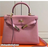 Best Grade Hermes Kelly 28CM Bag In Togo Leather With Gold Hardware 72302 Pink