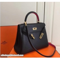 Charming Hermes Kelly 28CM Bag In Togo Leather With Gold Hardware 72302 Black