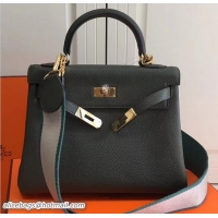 Well Hermes Kelly 28 Togo Leather With Amazon Strap Bag 72304 Dark Green