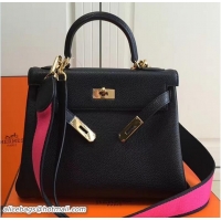 Good Looking Hermes Kelly 28 Togo Leather With Amazon Strap Bag 72304 Black