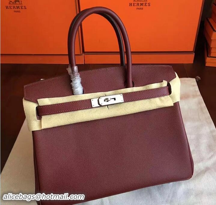 Low Cost Hermes Birkin 30 Bag In Original Epsom Leather With Gold/Silver Hardware 72306 Purple