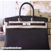 Classic Hot Hermes Birkin 30 Bag In Original Epsom Leather With Gold/Silver Hardware 72306 Black