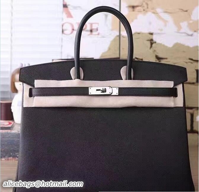 Classic Hot Hermes Birkin 30 Bag In Original Epsom Leather With Gold/Silver Hardware 72306 Black