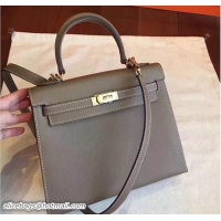 Buy Luxury Hermes Kelly 28CM Bag In Original Epsom Leather With Gold/Silver Hardware 72308 Etoupe