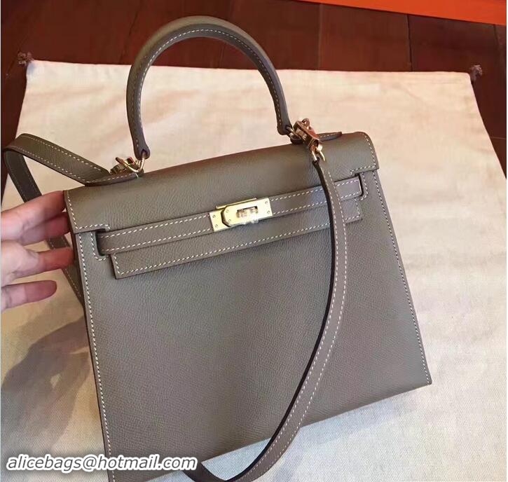 Buy Luxury Hermes Kelly 28CM Bag In Original Epsom Leather With Gold/Silver Hardware 72308 Etoupe