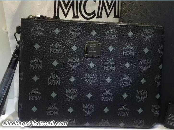 Hot Style MCM Stark Ipad Pouch Clutch Bag with Wristlet 81035 Black