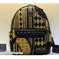 aaaaa MCM Stark Baroque Print Backpack Bag 81033 Yellow