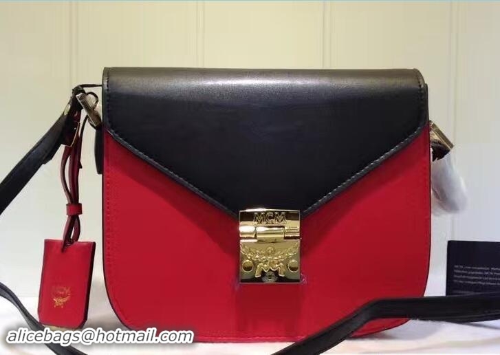 Fashion MCM Small Patricia Crossbody Shoulder Bag 81101 Combi Black/Red