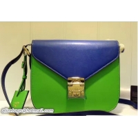 Luxury MCM Small Patricia Crossbody Shoulder Bag 81101 Combi Blue/Green