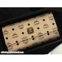 Sumptuous MCM Color Visetos Tri-fold Large Wallet 81112 Beige