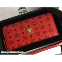 Most Popular MCM Color Visetos Zip Around Large Wallet 81123 Red