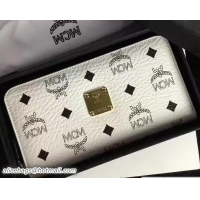 Fashion MCM Heritage Zip Around Large Wallet 81127 White