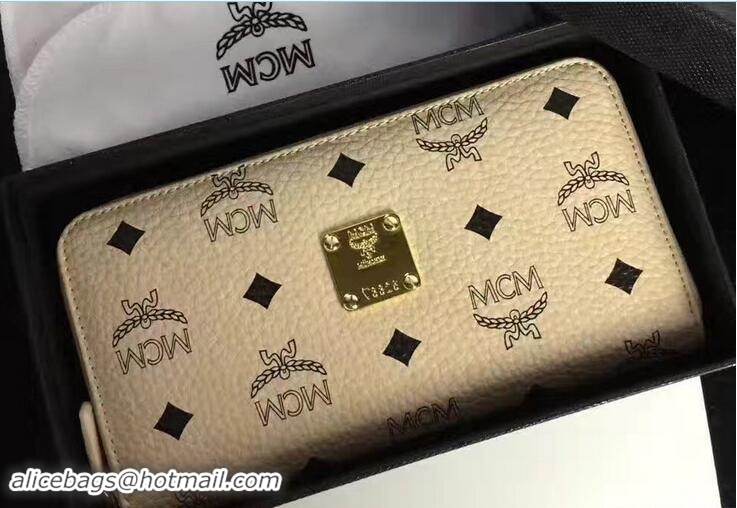 Unique Style MCM Heritage Zip Around Large Wallet 81127 Beige