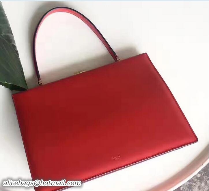 Fashion Celine Calfskin Medium Clasp Bag 81305 Red