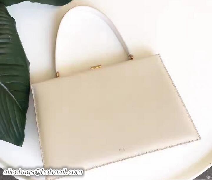 Charming Celine Calfskin Medium Clasp Bag 81305 Off White