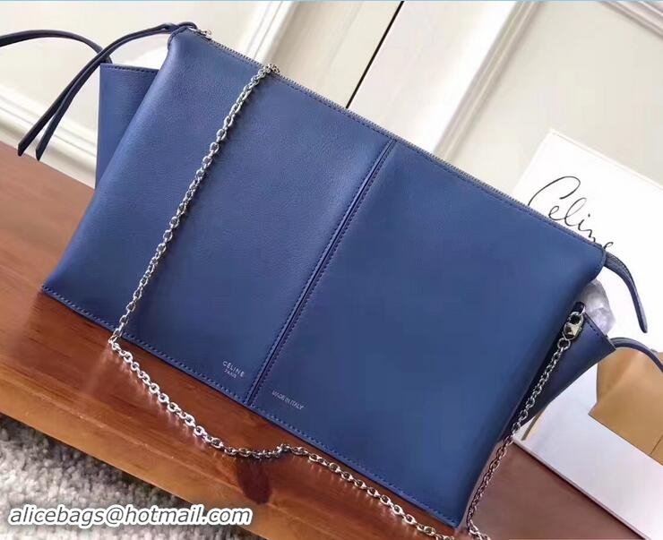 Durable Celine Tri-Fold Clutch on Chain Shoulder Bag Azure Blue 81322