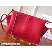 Good Quality Celine Tri-Fold Clutch on Chain Shoulder Bag Red 81322