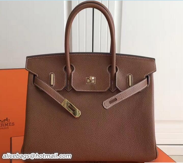 Classic Specials Hermes Clemence Leather Birkin 25cm Bag 81505 Khaki with Gold Hardware