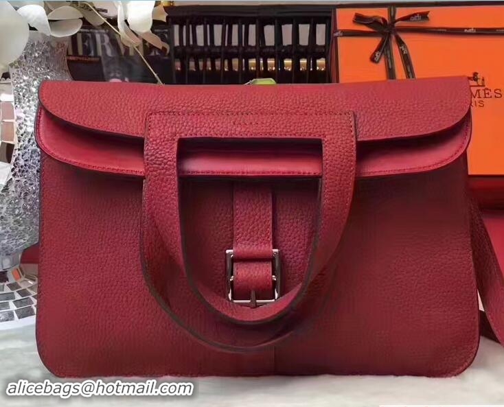 Good Product Hermes Halzan Tote Bag in Original Togo Leather 91002 Red