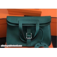 Original Cheap Hermes Leather Halzan Tote Bag 91008 Green