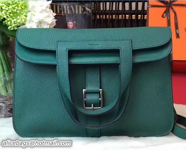 Shop Duplicate Hermes Halzan Tote Bag in Original Togo Leather 91002 Green