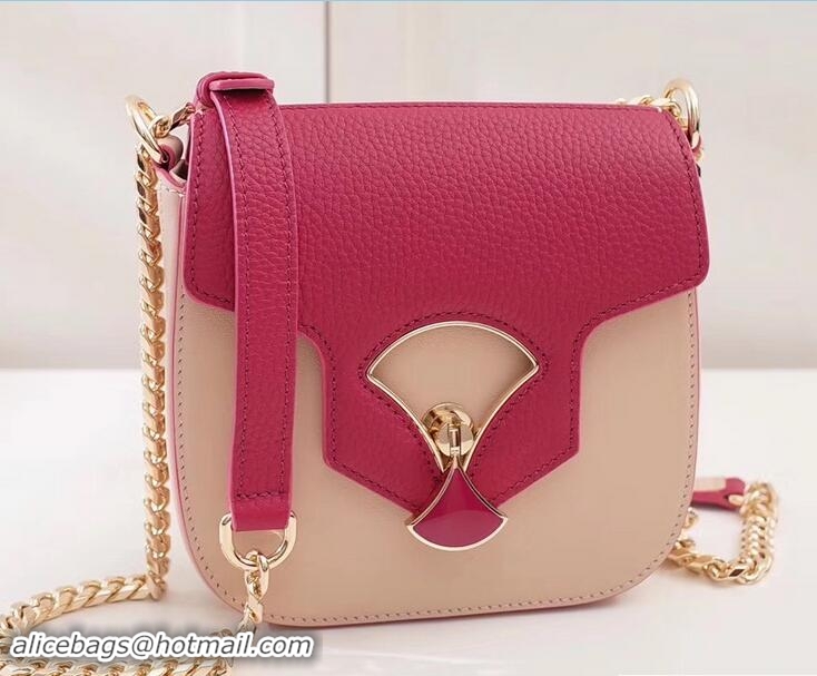 Stylish Bvlgari Divas Dream Flap Cover Small Bag 91302 Fuchsia/Nude 2017