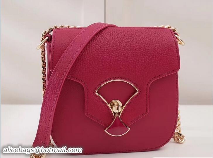 Stylish Bvlgari Divas Dream Flap Cover Small Bag 91302 Fuchsia 2017