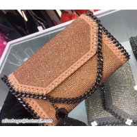 Best Grade Stella McCartney Falabella Crystal Stones Tiny Fold Over Tote Bag 92810 Nude Pink 2017