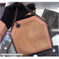 Unique Style Stella McCartney Falabella Crystal Stones Tiny Tote Bag 92812 Nude Pink 2017