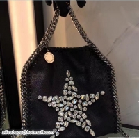 Durable Stella McCartney Black Falabella Crystal Stones Tiny Tote Bag White Star 92820 2017