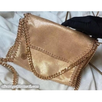 Unique Discount Stella McCartney Falabella Shiny Dotted Mini Fold Over Tote Bag 92818 Gold 2017