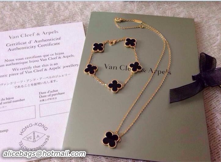 Hot Style VanCleef&Arpels Black necklace in yellow gold 102606