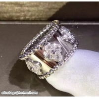 Unique van cleef arpels perlee diamond ring 102762