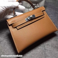 AAAAA Hermes Kelly Tote Bag Original Leather 17088 Brown