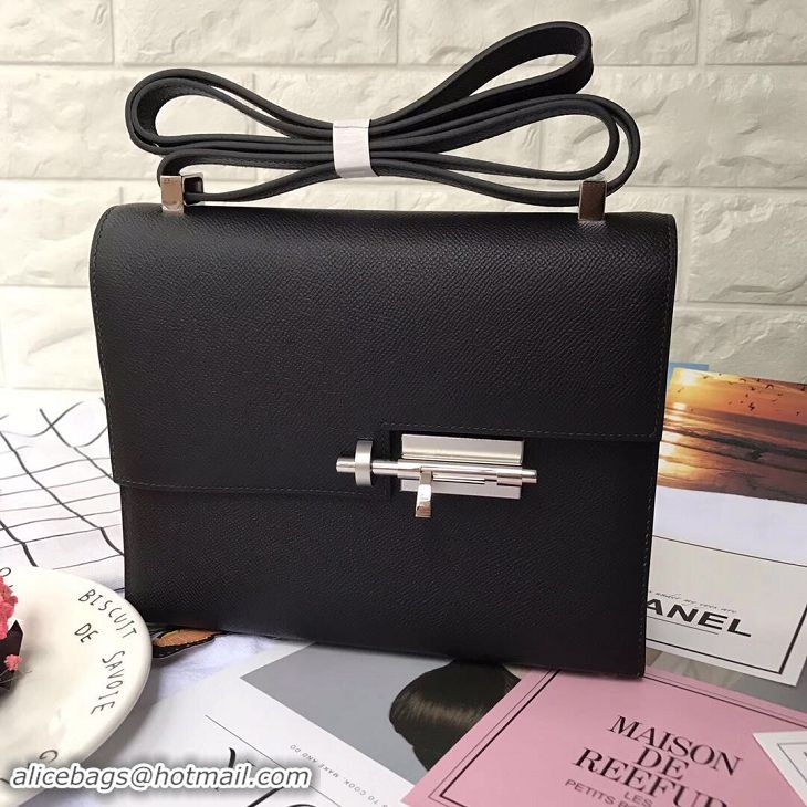 Discount Hermes Original Leather Shoulder Bag H1088 Black