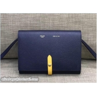 Duplicate Celine Clutch On Strap 109013 Navy Blue/Yellow