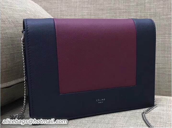 Best Grade Celine Frame Evening Clutch On Chain Bag 107773A Navy Blue/Date Red 2017