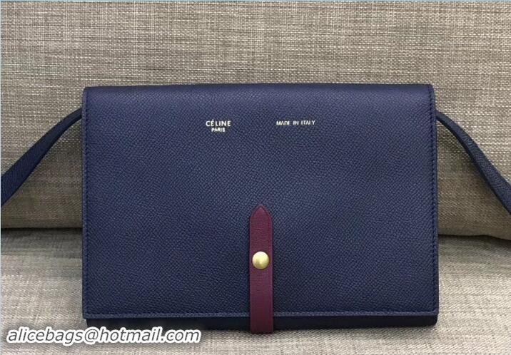 Most Popular Celine Clutch On Strap 109013 Navy Blue/Burgundy