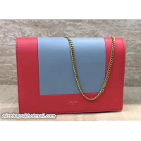 Original Cheap Celine Frame Evening Clutch On Chain Bag 107773A Red/Light Blue 2017