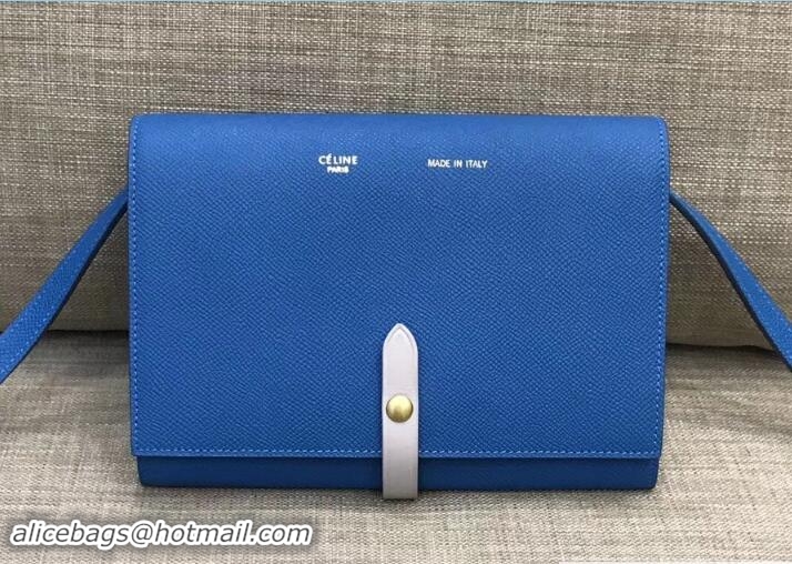 Stylish Celine Clutch On Strap 109013 Blue/Off White